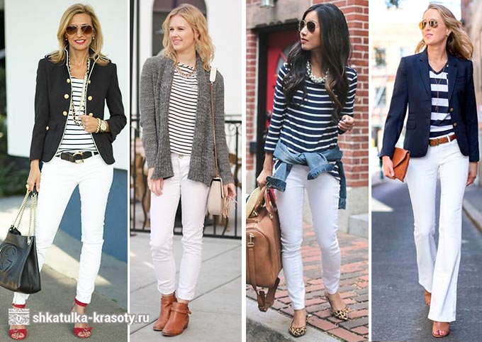 Белые джинсы для женщин с чем носить